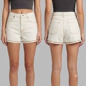 Wild Fable Shprts Womens 8 29 Highest Rise Denim Off White Cream Contrast Stitch
